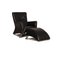 Black Leather 322 Armchair & Pouf from Rolf Benz, Set of 2 1
