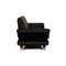 Black Leather Three Seater Rossini Sofa & Pouf from Koinor, Set of 2 9