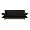 Black Leather Three Seater Rossini Sofa & Pouf from Koinor, Set of 2 10