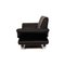 Black Leather Three Seater Rossini Sofa & Pouf from Koinor, Set of 2 11