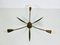 Mid-Century 3-Arm Sputnik Chandelier in Brass, 1960s, Image 2