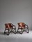 Modern Danish Lounge Chairs Manilla in Stained Bamboo and Saddle Leather, 1960s, Set of 2 5