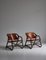 Set of Modern Danish Lounge Chairs Manilla in Stained Bamboo and Saddle Leather, 1960s 5