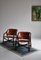Set of Modern Danish Lounge Chairs Manilla in Stained Bamboo and Saddle Leather, 1960s 2