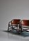 Set of Modern Danish Lounge Chairs Manilla in Stained Bamboo and Saddle Leather, 1960s 4