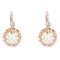 French Pearl & Diamonds with 18 Karat Rose Gold Lever Back Earrings, 1900s, Set of 2 1