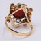 Vintage 14 Karat Gelbgold mit Korallen Cabochon Ring, 1950er 4