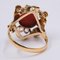 Vintage 14K Yellow Gold with Cabochon Coral Ring, 1950s, Image 4