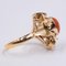 Vintage 14K Yellow Gold with Cabochon Coral Ring, 1950s 3