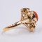 Vintage 14K Yellow Gold with Cabochon Coral Ring, 1950s, Image 3