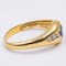 Vintage 18K Yellow Gold with Central Sapphire and Diamonds Ring, 1970s 3