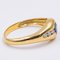 Vintage 18K Yellow Gold with Central Sapphire and Diamonds Ring, 1970s, Image 3