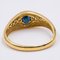 Vintage 18K Yellow Gold with Central Sapphire and Diamonds Ring, 1970s 4