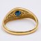 Vintage 18K Yellow Gold with Central Sapphire and Diamonds Ring, 1970s, Image 4