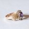 Vintage 18k Gold Ring with Amethyst and White Glass Paste, 1940s 7