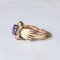 Vintage 18k Gold Ring with Amethyst and White Glass Paste, 1940s, Image 4