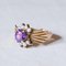 Vintage 18k Gold Ring with Amethyst and White Glass Paste, 1940s 2