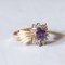 Vintage 18 Karat Goldring mit Amethyst und Weißer Glaspaste, 1940er 5