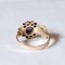 Vintage 18k Gold Ring with Amethyst and White Glass Paste, 1940s, Image 10