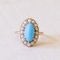 18k Gold Turquoise and Beaded Ring, 1930s, Image 1