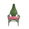 Mesa de comedor y sillas vintage de bambú verde y rosa, años 70. Juego de 5, Imagen 7