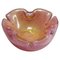 Vintage Murano Art Glass Bowl with Gold Foil, Italy, 1950s 1