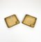Square Solid Brass Ashtrays, Italy, 1960s, Set of 2 5