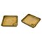Square Solid Brass Ashtrays, Italy, 1960s, Set of 2 1