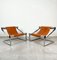 Fauteuils Mid-Century en Chrome et Cuir, Italie, 1970s, Set de 2 3