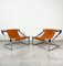 Mid-Century Modern Chrome and Leather Armchairs, Italy, 1970s, Set of 2 3