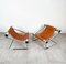 Mid-Century Modern Chrome and Leather Armchairs, Italy, 1970s, Set of 2 5