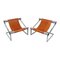 Mid-Century Modern Chrome and Leather Armchairs, Italy, 1970s, Set of 2 1