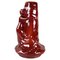 Jugendstil Porzellan Fayence Vase mit roter Eosin Glasur von Zsolnay, Ungarn, 1899 1