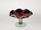 Centro de mesa de cristal de Murano con cuenco rojo oscuro, años 70, Imagen 6