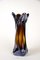 Italienische bernsteinfarbene Vase aus Murano Glas mit Chrom-Effekt, 1970 2