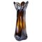 Italienische bernsteinfarbene Vase aus Murano Glas mit Chrom-Effekt, 1970 1
