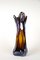 Italian Amber Colored Vase in Murano Glass with Chrome Effect, 1970 5