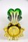 Jarrón italiano Mid-Century de cristal de Murano verde y amarillo, 1960, Imagen 14