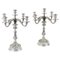 Antique Austrian 5-Arm Candelabras in Silver, 1860, Set of 2 1