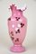 Antique Austrian Vase in Pink Glass with Enamel Paintings, 1890 4