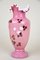 Antique Austrian Vase in Pink Glass with Enamel Paintings, 1890, Image 4