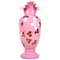 Antique Austrian Vase in Pink Glass with Enamel Paintings, 1890, Image 1
