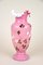 Antique Austrian Vase in Pink Glass with Enamel Paintings, 1890 2