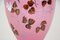 Antike österreichische Vase aus rosa Glas mit Emailmalerei, 1890 9