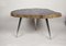 Tavolino da caffè in legno pietrificato con piedi in acciaio inossidabile, Immagine 4