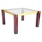 Mid-Century Italian Side Table with Brass Bars and Smoked Glass, 1960, Image 1