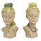 Mid-Century Women Busts by G. Carli, Italy, 1950s, Set of 2 1