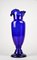 Art Nouveau Blue Glass Vase with Frilly Glass Top, Austria, 1900s 8