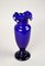 Vase Art Nouveau en Verre Bleu avec Dessus en Verre, Autriche, 1900s 2