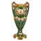 Jugendstil Majolica Vase handbemalt, Frankreich, 1900er 1